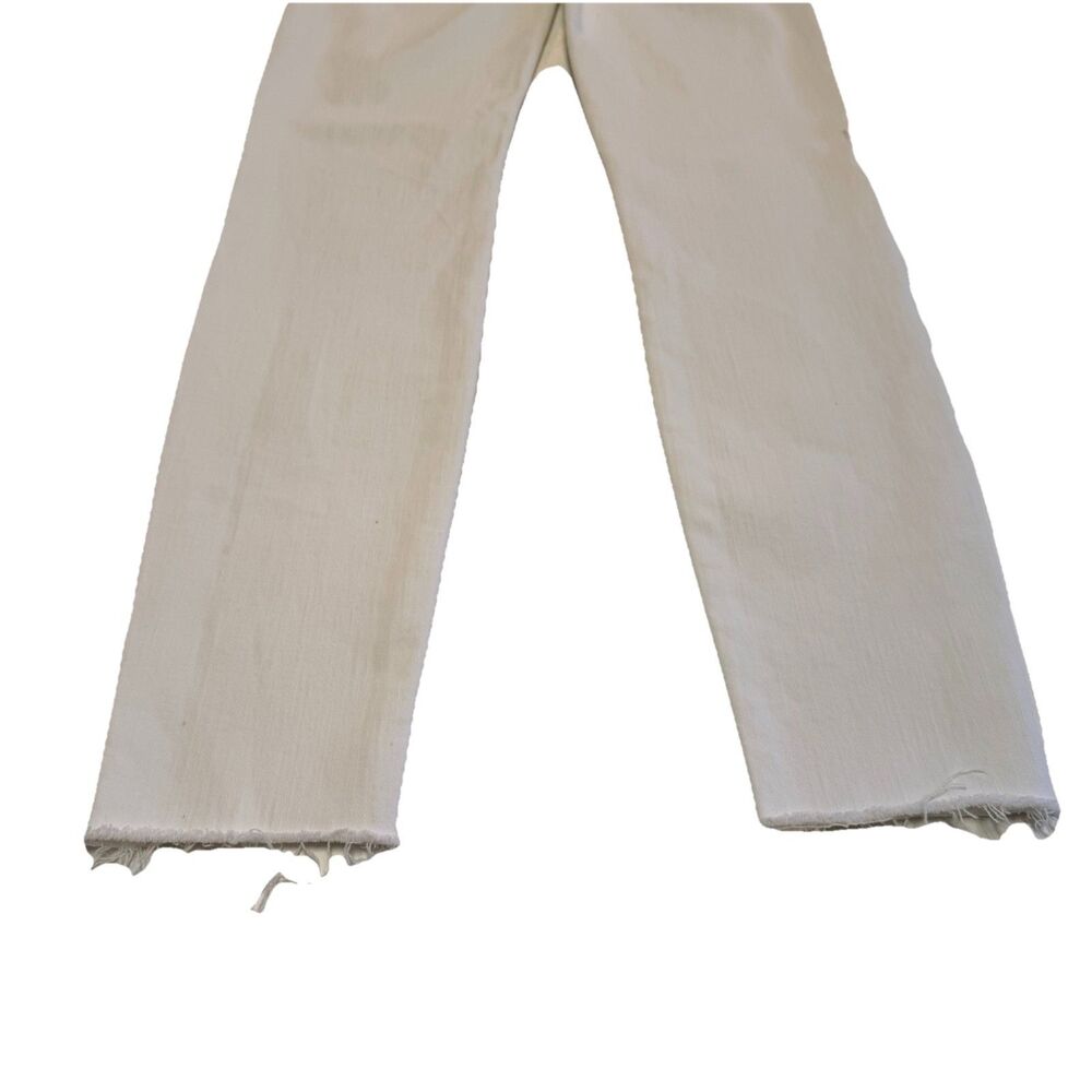 J Brand Maria Womens 26 White High Rise Skinny Denim Pants Jeans Raw Hem Frayed - Picture 7 of 14